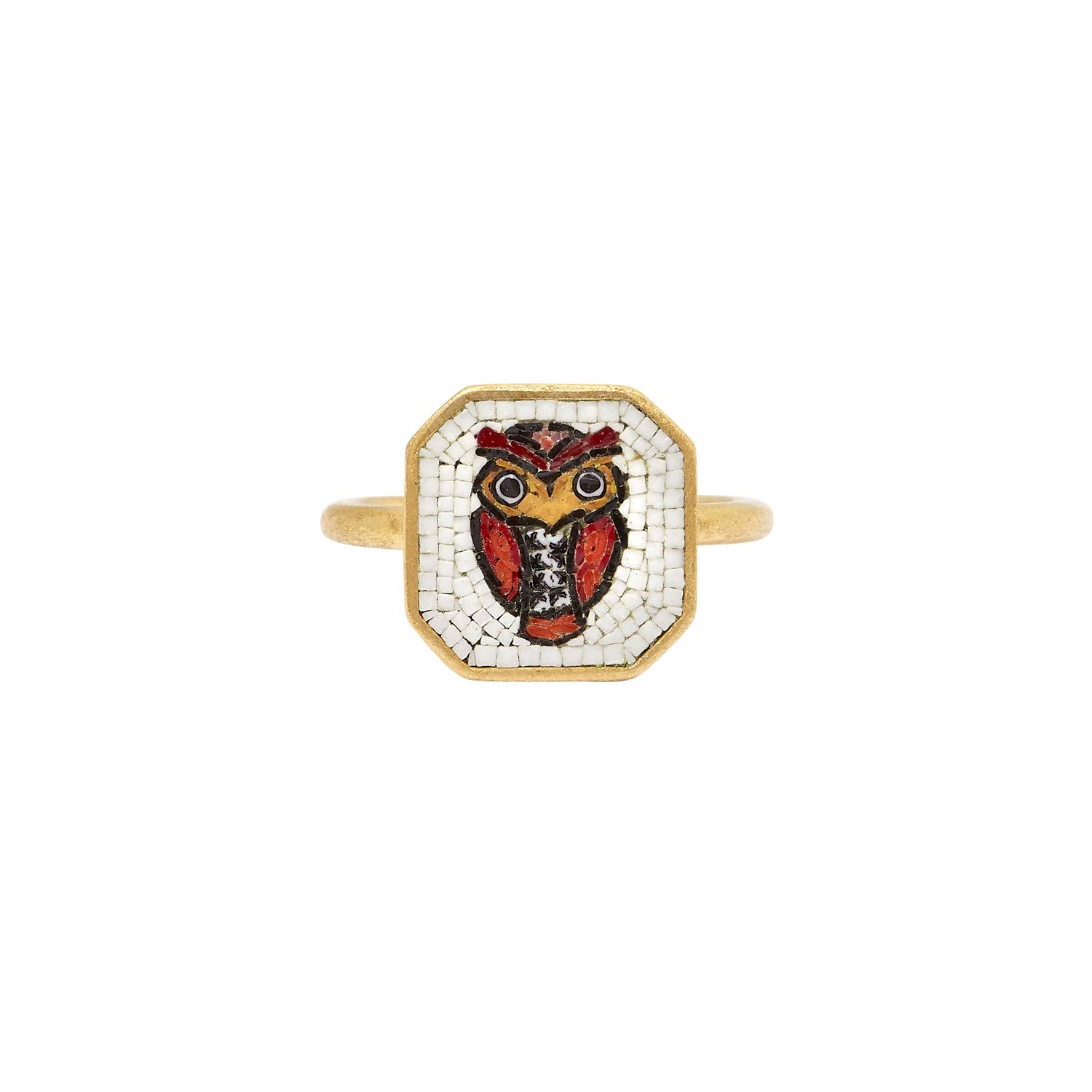 Le Sibille Anelli Owl Ring anello oro giallo