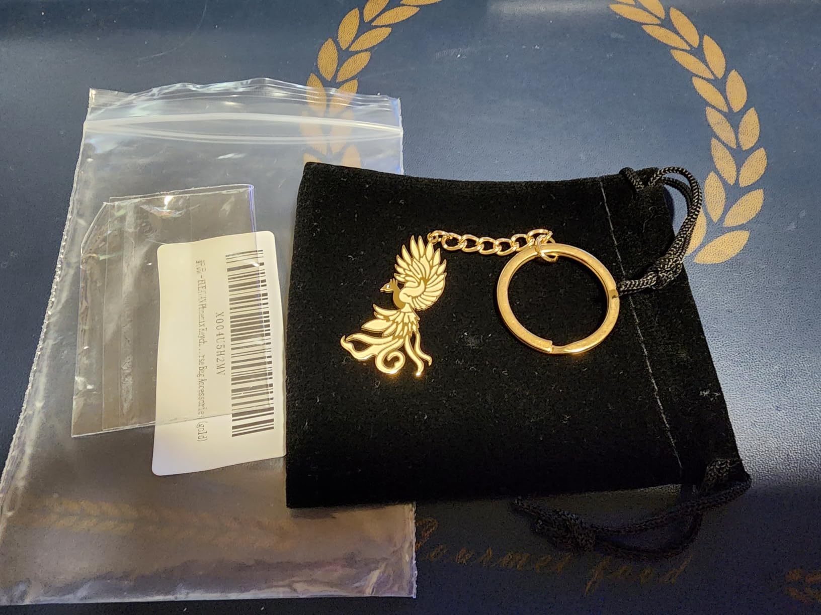 EUEAVAN Keyrings Portachiavi Fenice Argento Uccello Fuoco