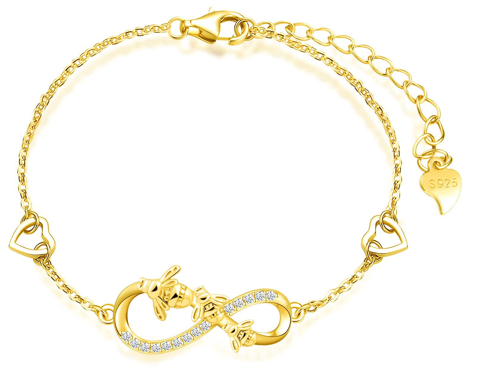 INFINIONLY Fashion Necklaces collana infinito ape oro argento 925