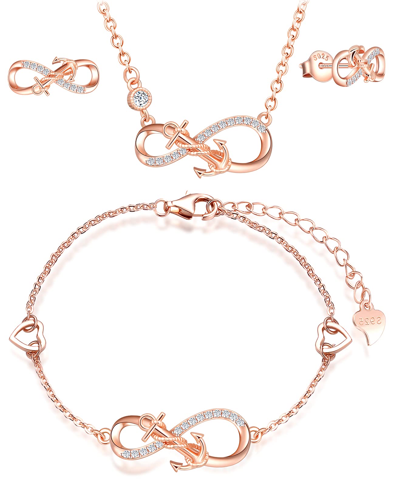 INFINIONLY Fashion Necklaces set gioielli B oro rosa