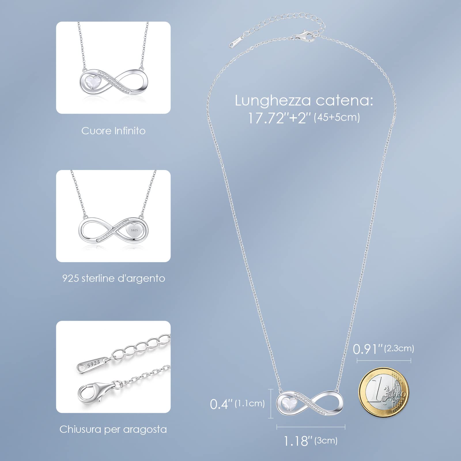Louisa Secret Infinito Collana Donna Argento 925 Bianco