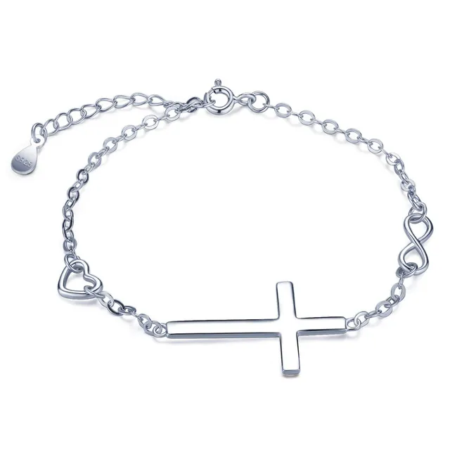 Infinionly Infinity bracciale argento 925 cuore regolabile