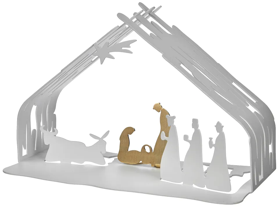 Alessi Home BM09 W Bark Crib presepe bianco resina acciaio