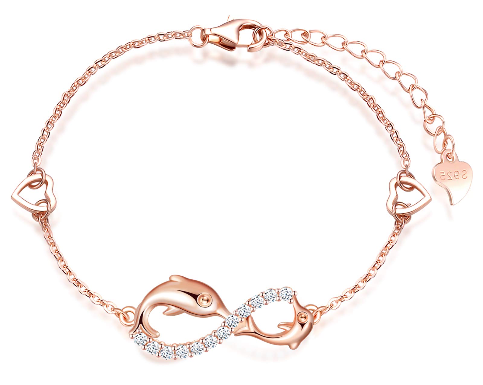INFINIONLY Fashion Bracelets bracciale delfino argento B-diamante