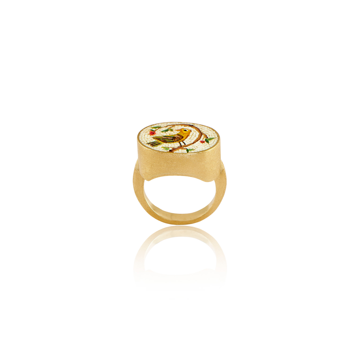Le Sibille Anelli Sparrow Anello oro micromosaico