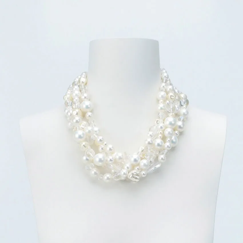 Chic Ad Hoc Collana torsade multifili perla