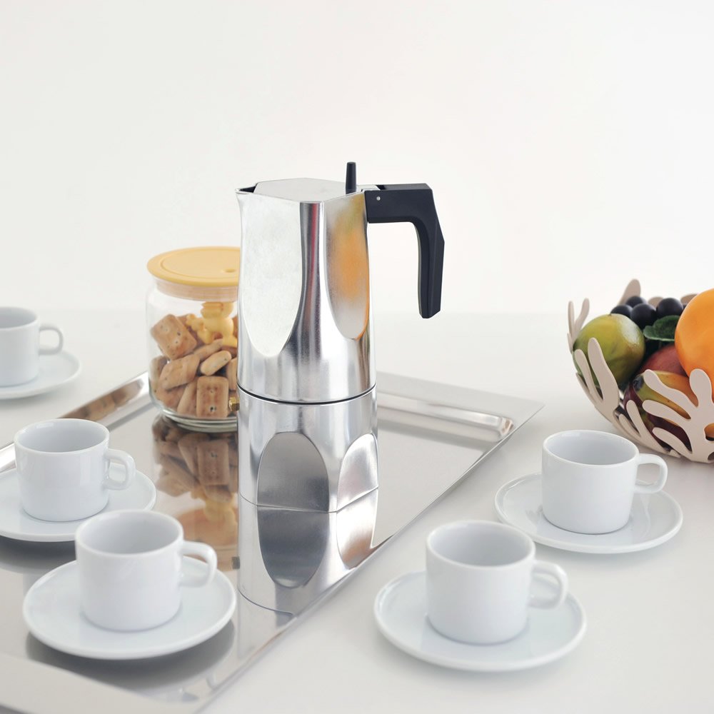 Alessi Ossidiana MT18/6 moka 6 tazze alluminio