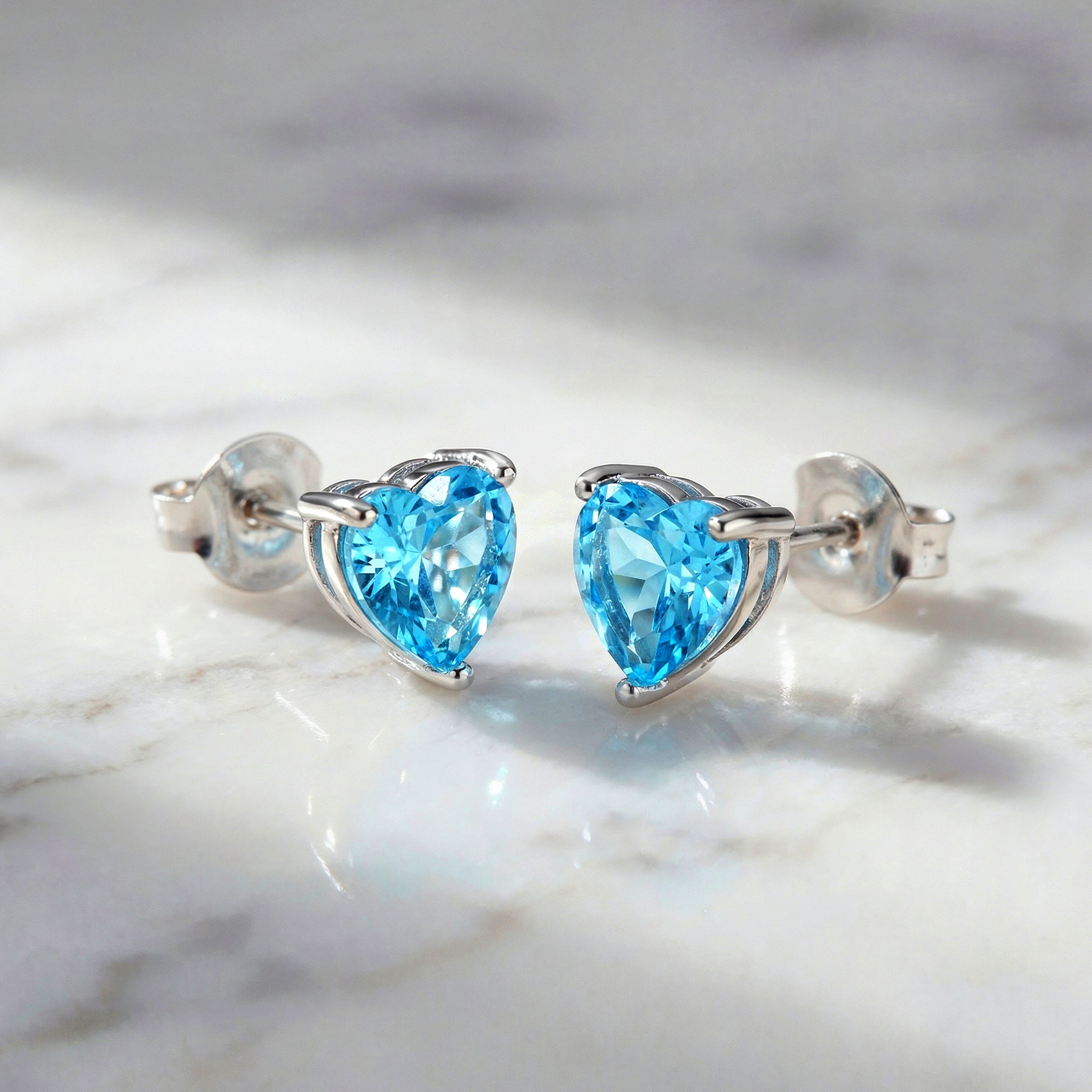 Engelsrufer Shiny Orecchini Argento 925 Cuore Zirconia Blu