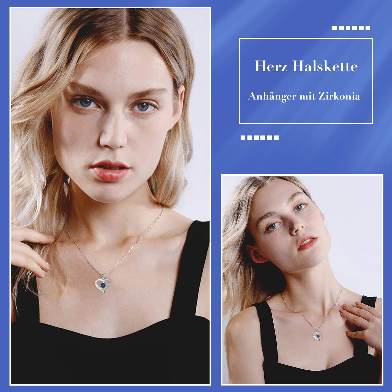 Jessemade Gioielli Collana Cuore Argento Birthstone Mamma