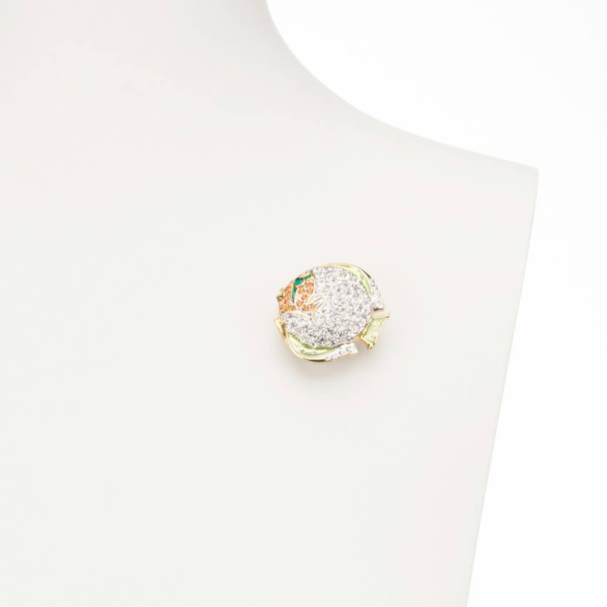 Chic Ad Hoc Spille Spilla Pesce Palla Oro Arancio Verde