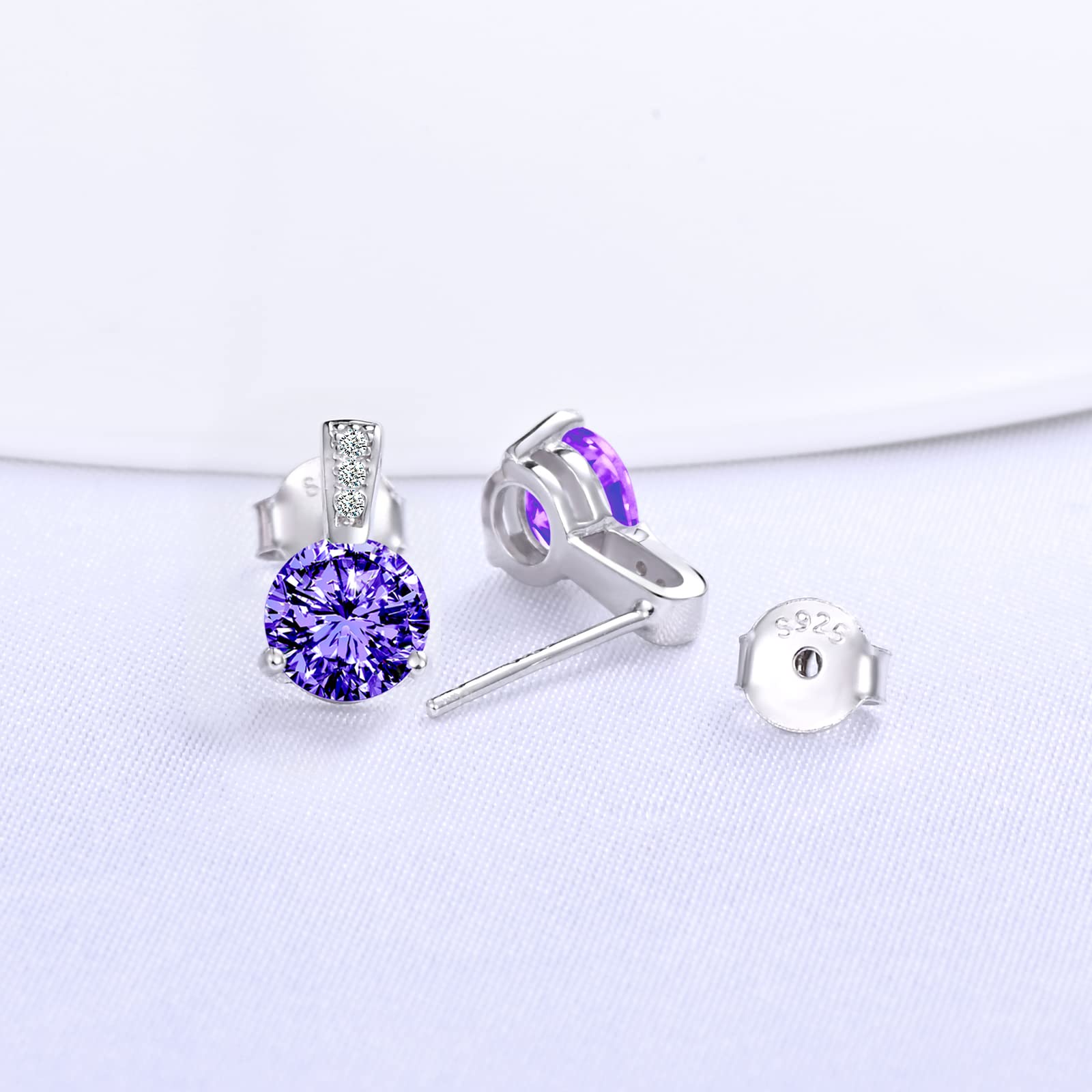 INFINIONLY Fashion Earrings orecchini argento viola zircone