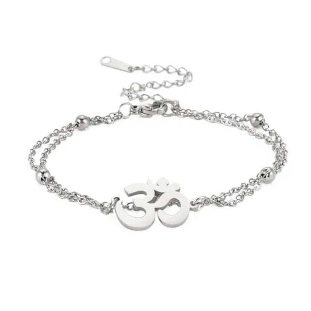 EUEAVAN Bracelets Bracciale Om Argento Yoga Amuleto