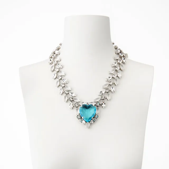 Chic Ad Hoc Collana Girocollo Cuore Titanic acquamarina