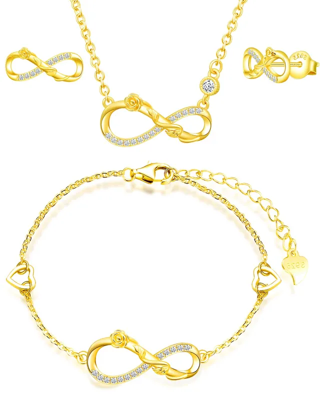 Infinionly Fashion Necklaces parure C argento 925 infinito fiore