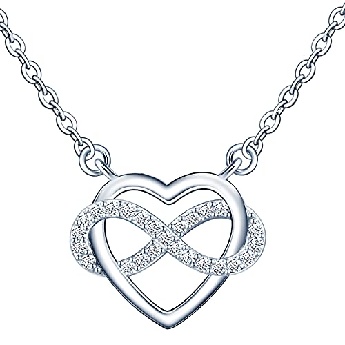INFINIONLY Fashion Necklaces collana cuore infinito argento