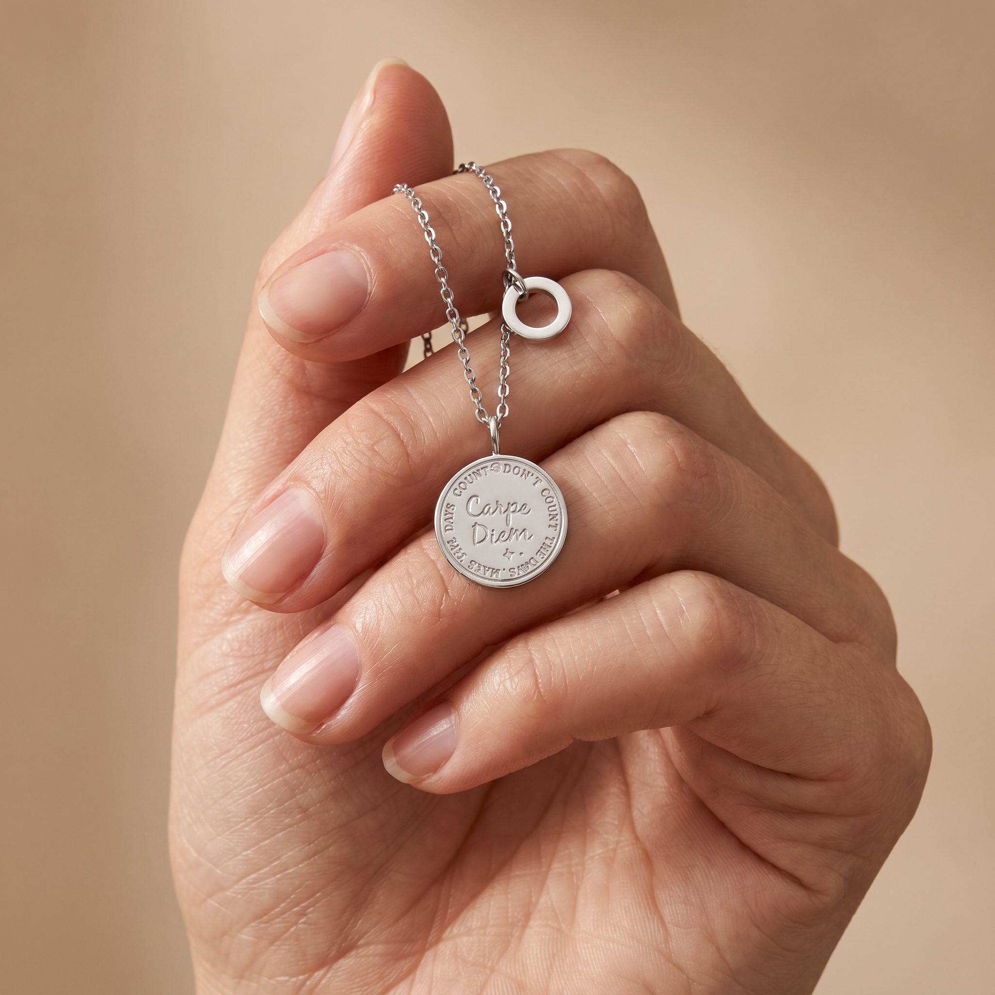 MySteel by Engelsrufer Carpe Diem Collana Argento Piastrina