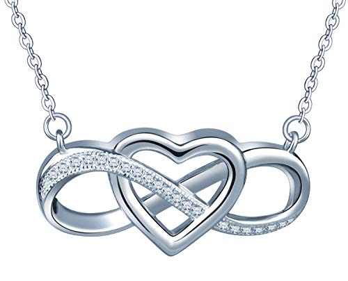 Infinionly Fashion collana argento 925 cuore infinito zircone