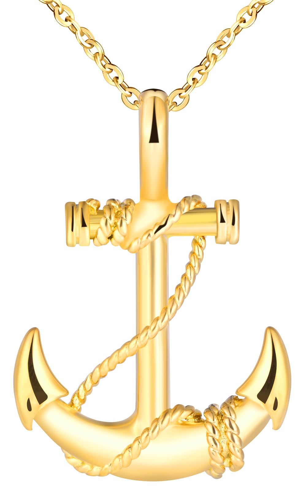 INFINIONLY Fashion collana ancora acciaio argento uomo