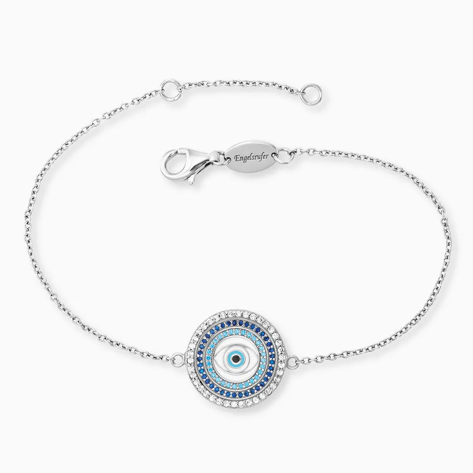 Engelsrufer Nazar Auge bracciale argento 925 occhio zirconia blu