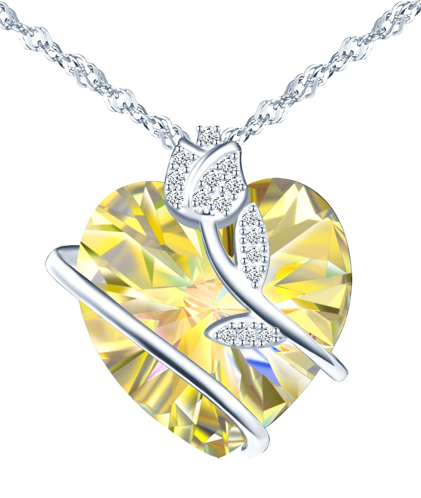 INFINIONLY Fashion Necklaces collana argento cuore viola 45cm