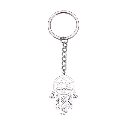 EUEAVAN Keyrings portachiavi hamsa mano fatima argento