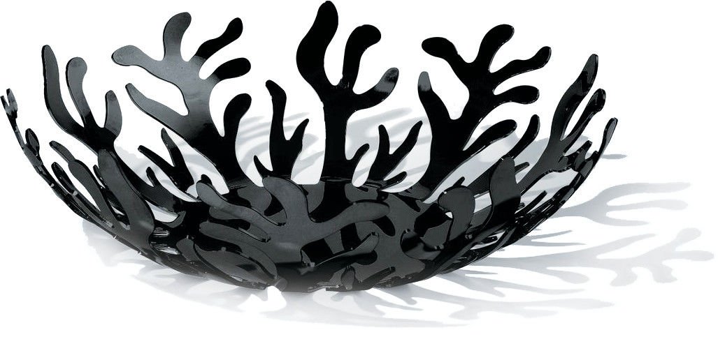 Alessi Mediterraneo ESI01/29 B fruttiera nera acciaio 29 cm