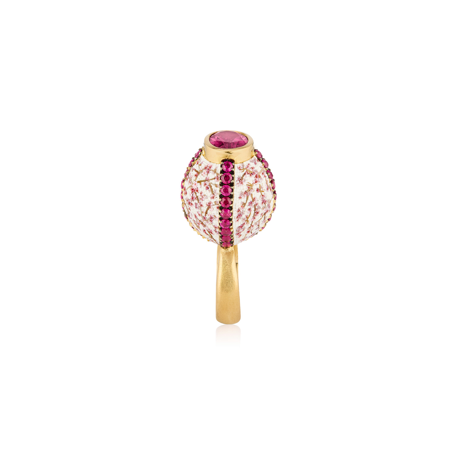 Le Sibille Bell Anello rubini rodolite mosaico