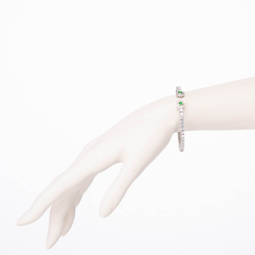 Chic Ad Hoc Bracciale tennis zirconi smeraldo