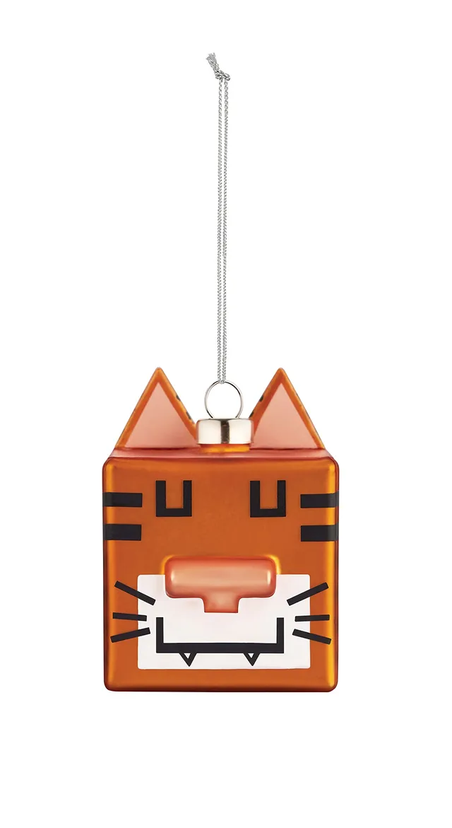 Alessi Palle Quadrate GJ02 13 pallina Natale tigre vetro