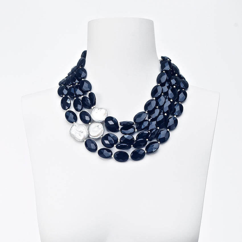 Chic Ad Hoc Collane girocollo bianco e nero collana