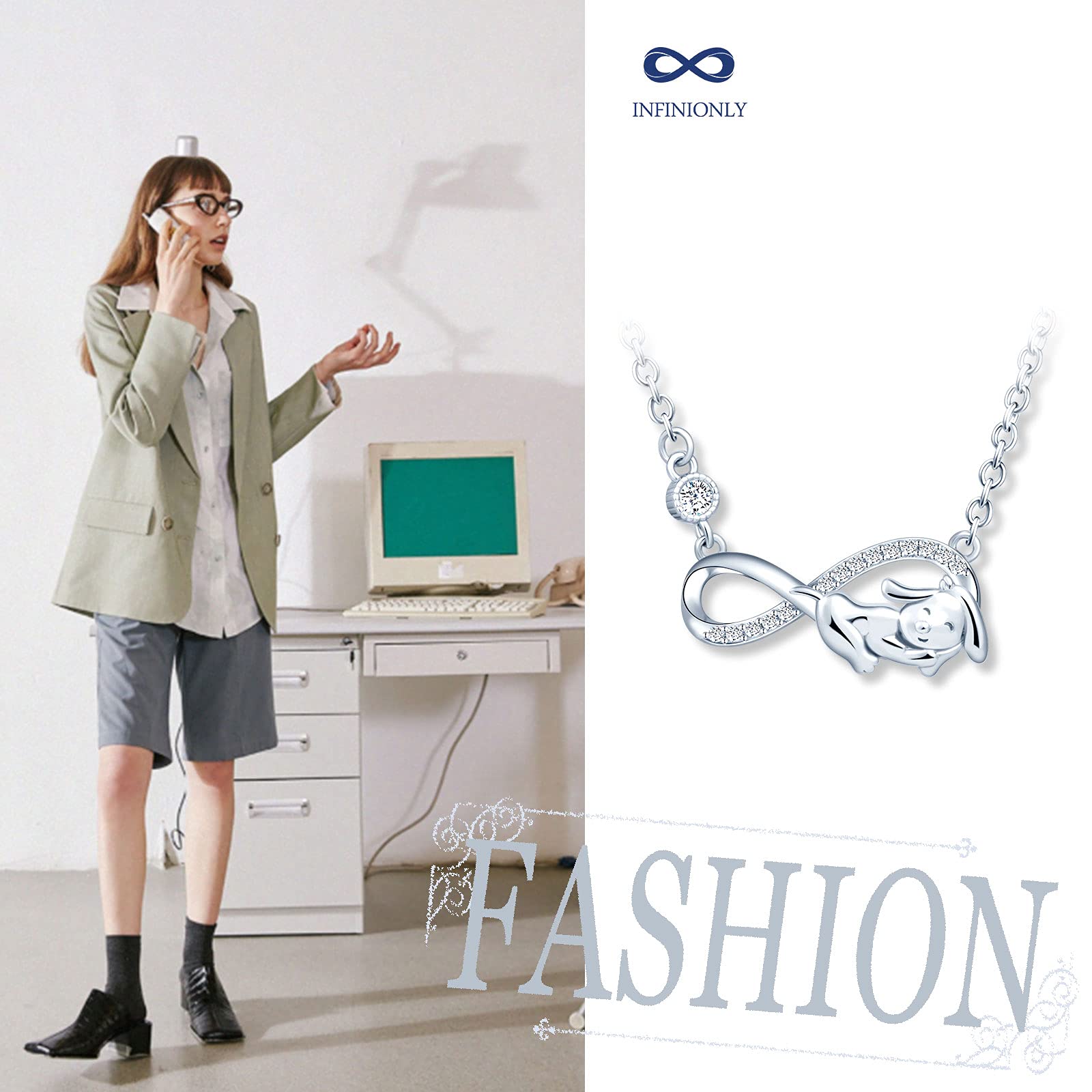 Infinionly Fashion Collana infinito argento 925 zircone