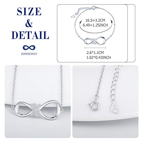 INFINIONLY Fashion Bracciale argento 925 infinito zirconi