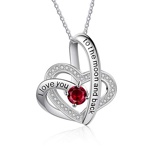Jessemade Gioielli Collana cuore argento 925 birthstone