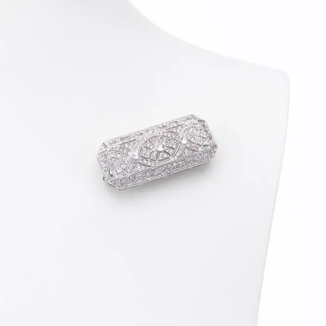 Chic Ad Hoc Spilla Rettangolare Stile Liberty Argento