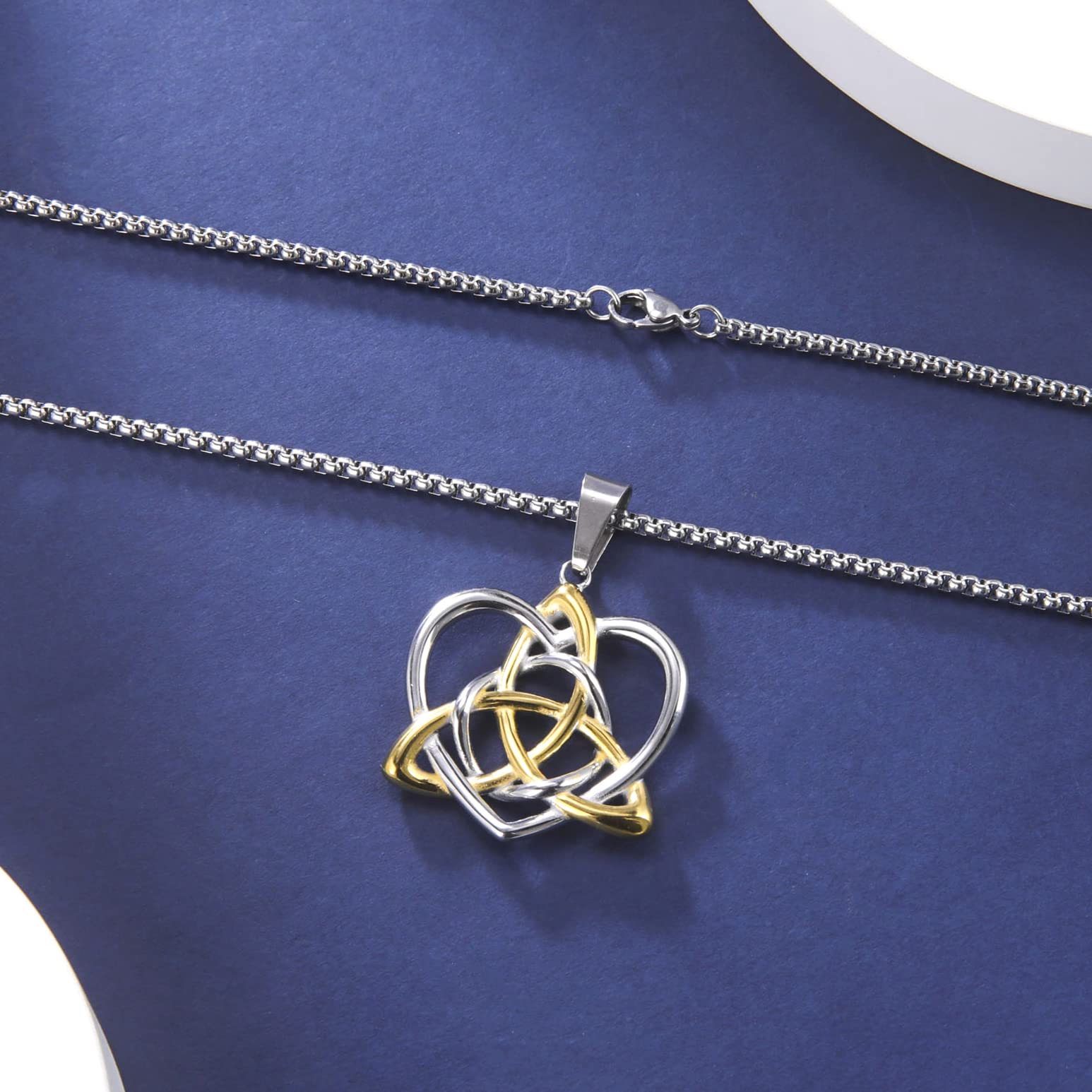 EUEAVAN Necklaces collana nodo celtico cuore oro