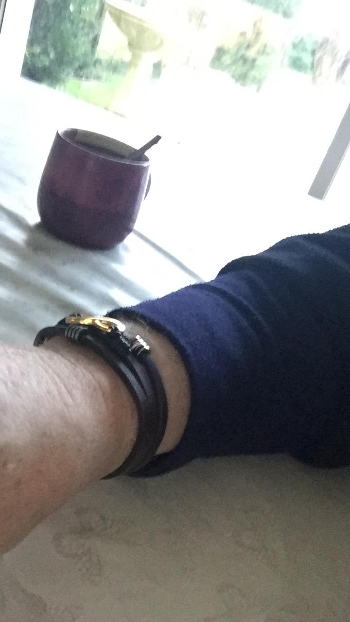INFINIONLY bracciale uomo pelle marrone infinito
