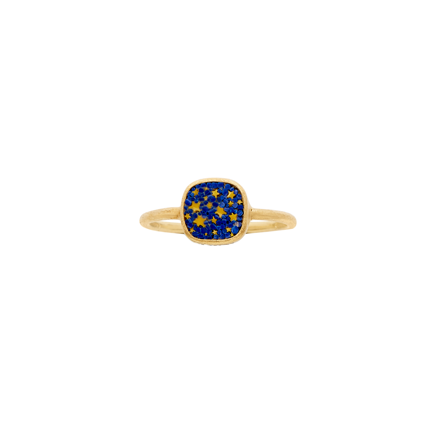 Le Sibille Anelli Cielo Stellato anello oro mosaico blu