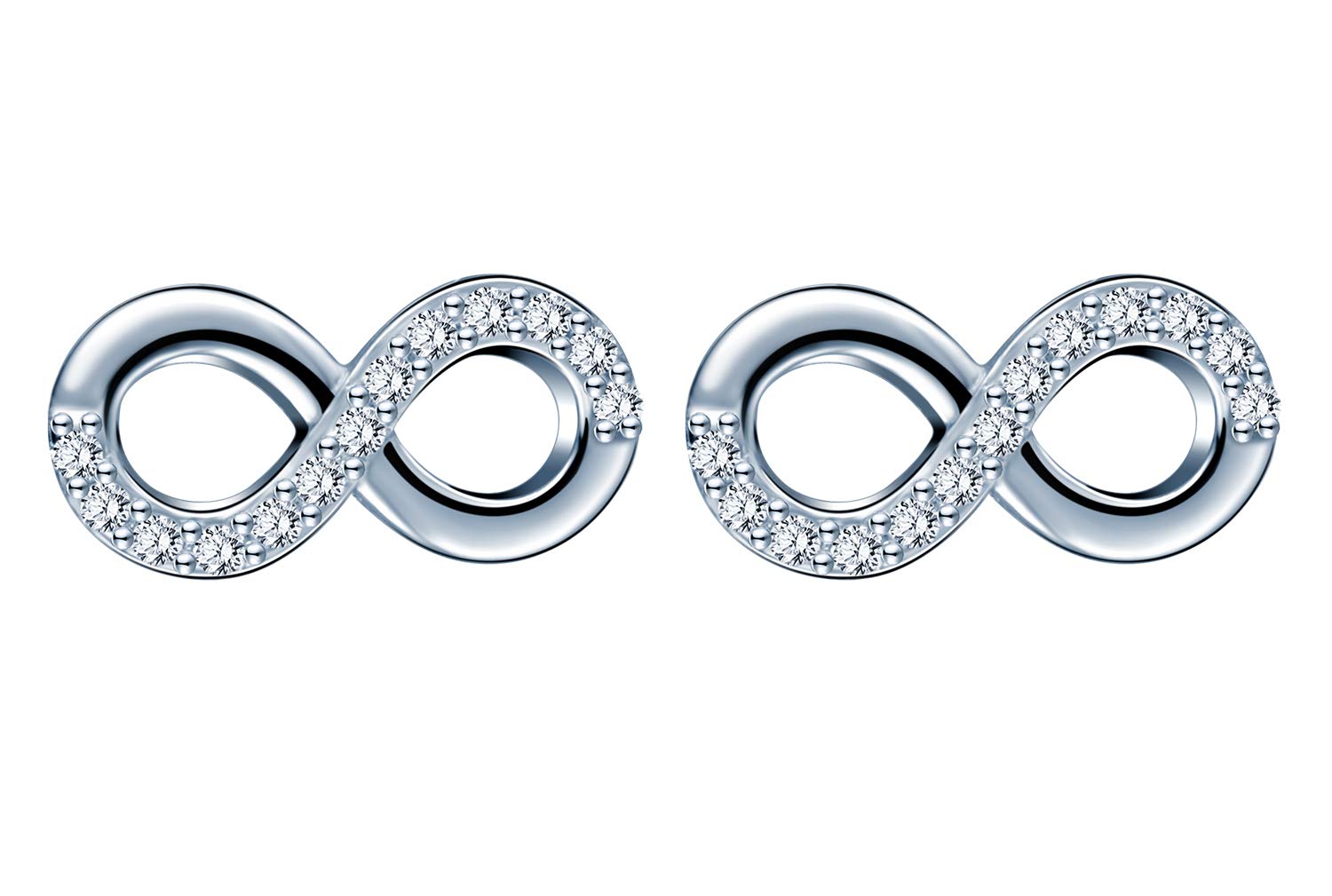 Infinionly Orecchini Infinito Argento 925 Zirconi Donna