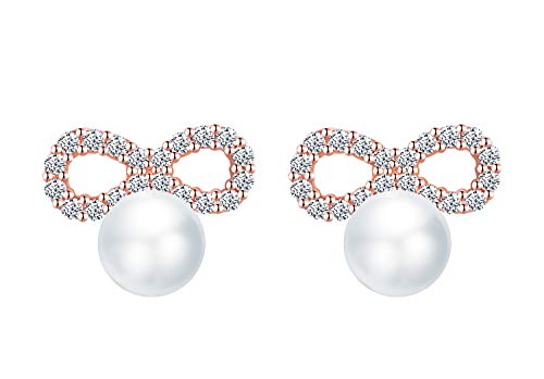 INFINIONLY Fashion Earrings orecchini perle infinito oro rosa