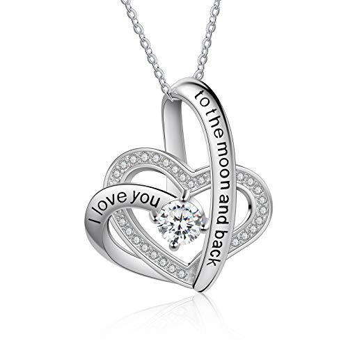 Jessemade Gioielli Collana Cuore Argento 925 Pietra Portafortuna