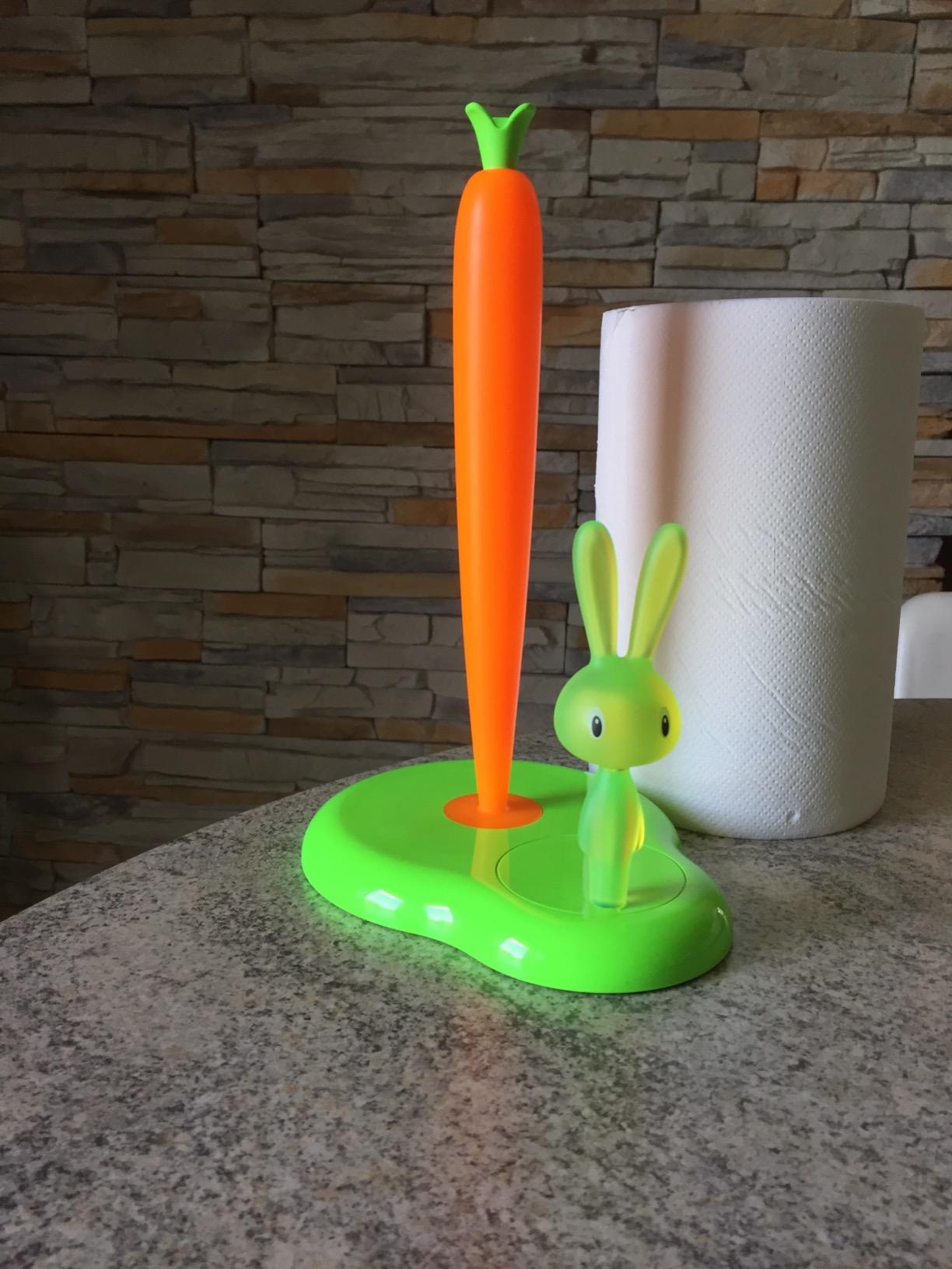 Alessi Bunny & Carrot ASG42 GR portarotolo cucina verde