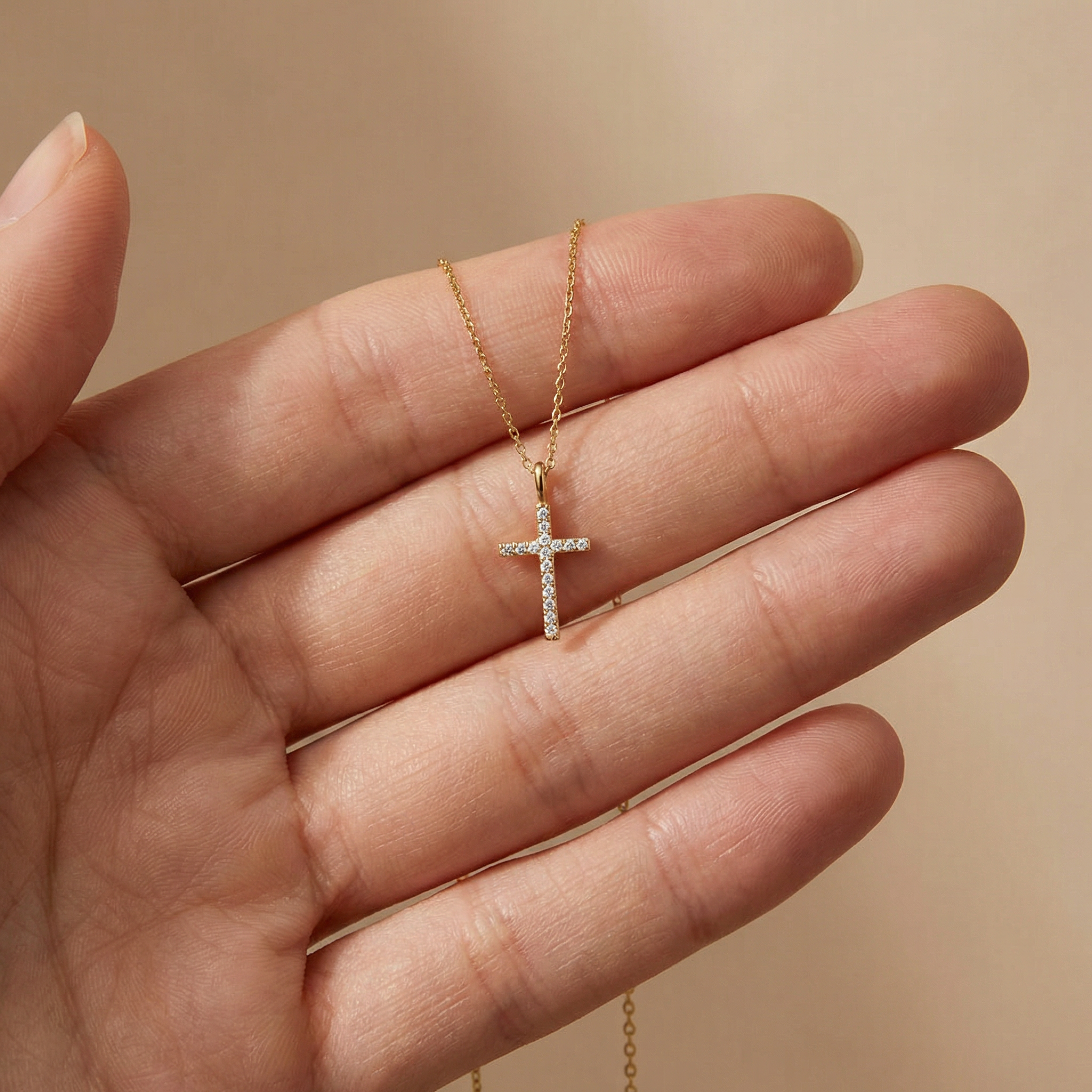 Engelsrufer collana croce argento 925 oro con zirconi