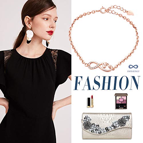INFINIONLY Fashion Bracelets bracciale infinito argento oro rosa zirconi