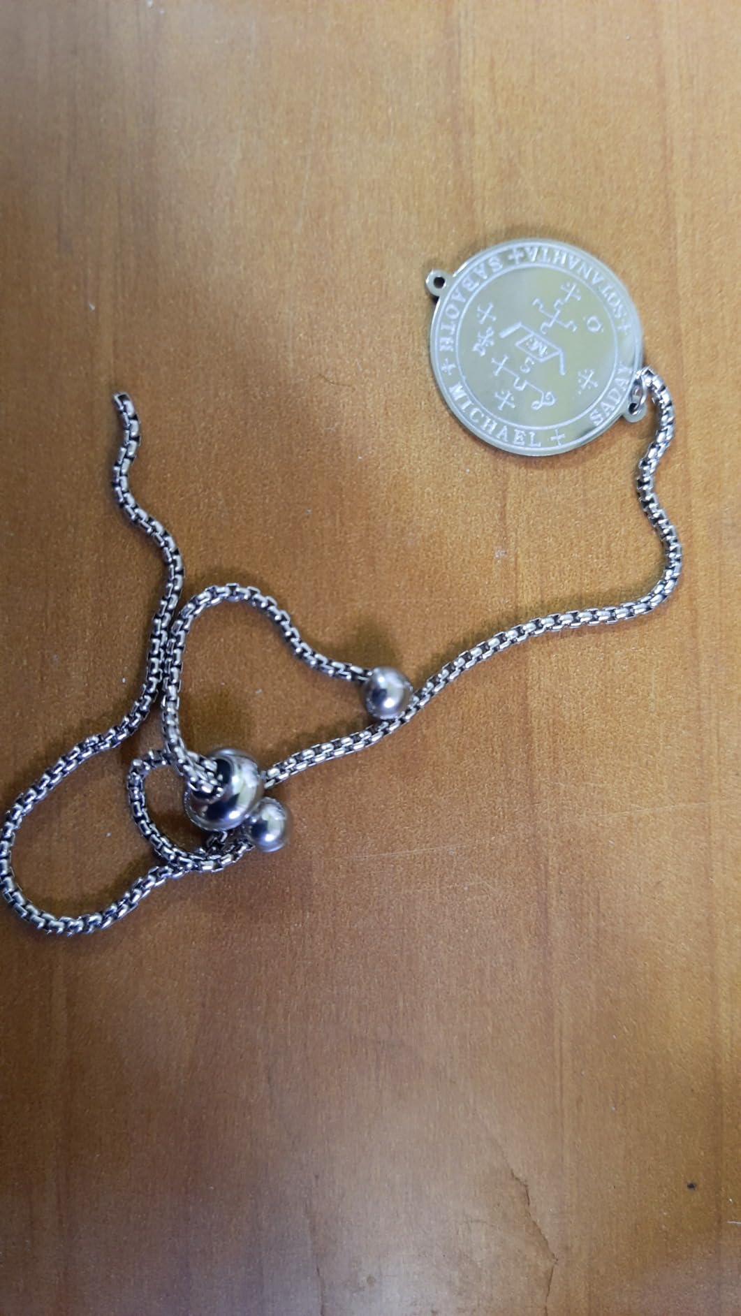 EUEAVAN Bracciale 7 Arcangelo Michael Argento Acciaio