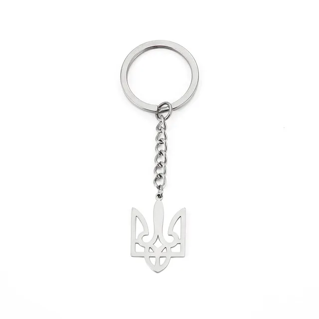 EUEAVAN Keyrings Portachiavi Tridente Ucraina Argento