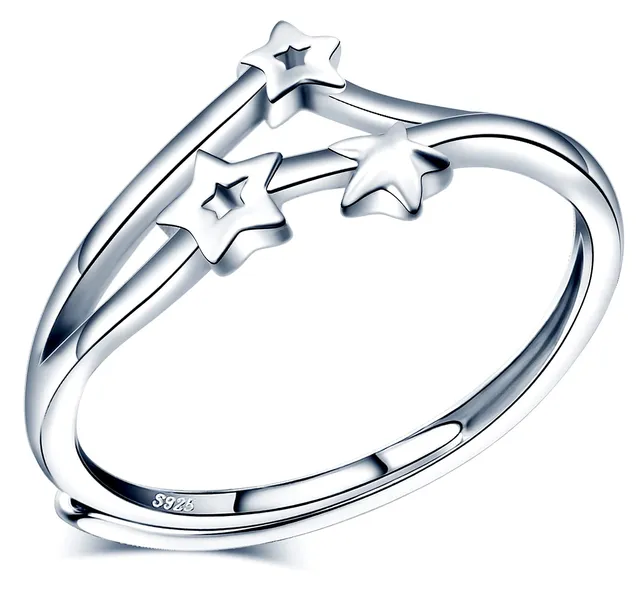 INFINIONLY Fashion Rings anello stella argento regolabile