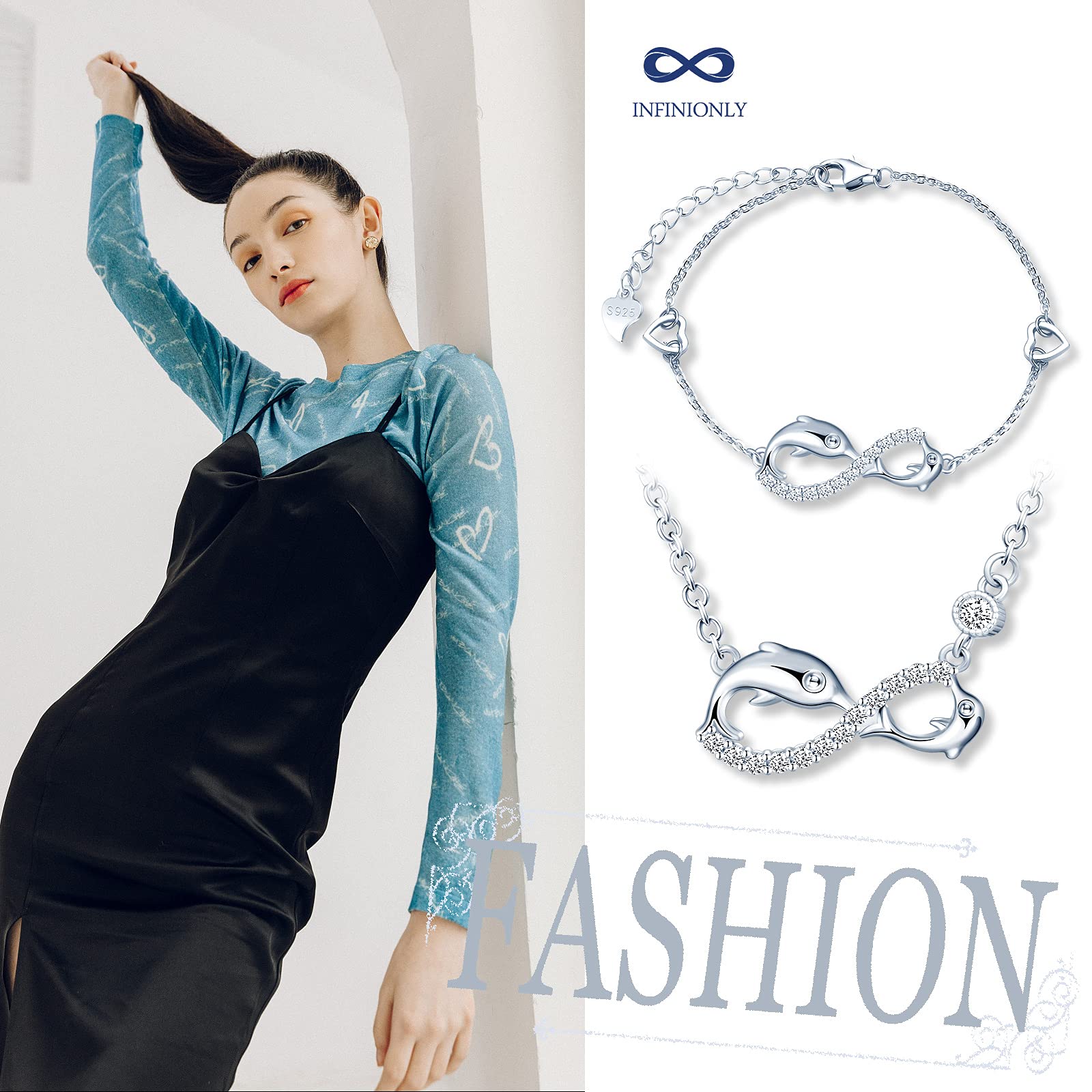 Infinionly Fashion parure gioielli argento 925 B infinito