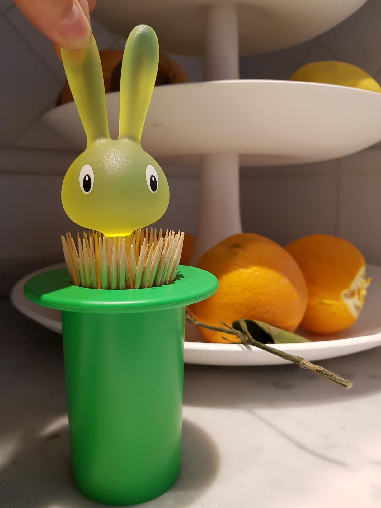 Alessi Magic Bunny ASG16 B Portastuzzicadenti Resina Nero 14 cm