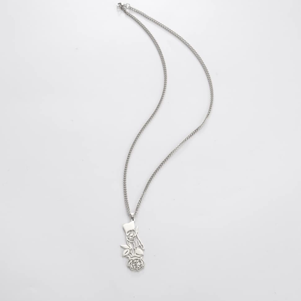 EUEAVAN Necklaces collana teschio rosa gotica girocollo