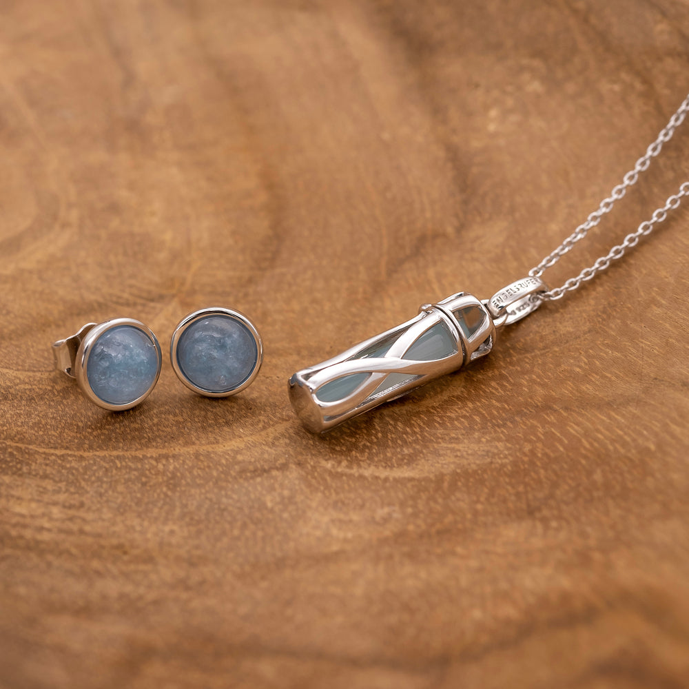 Engelsrufer Powerful Stone Collana Argento 925 Agata Blu S